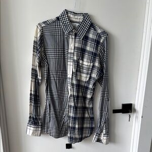 Men's Brooks Brothers, black fleece Thom Browne Blue Plaid Shirt Sz. Small